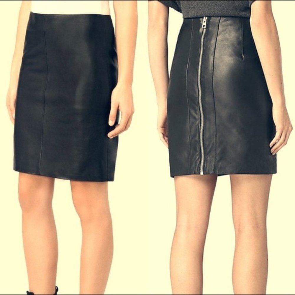 All Saints Lucille leather skirt